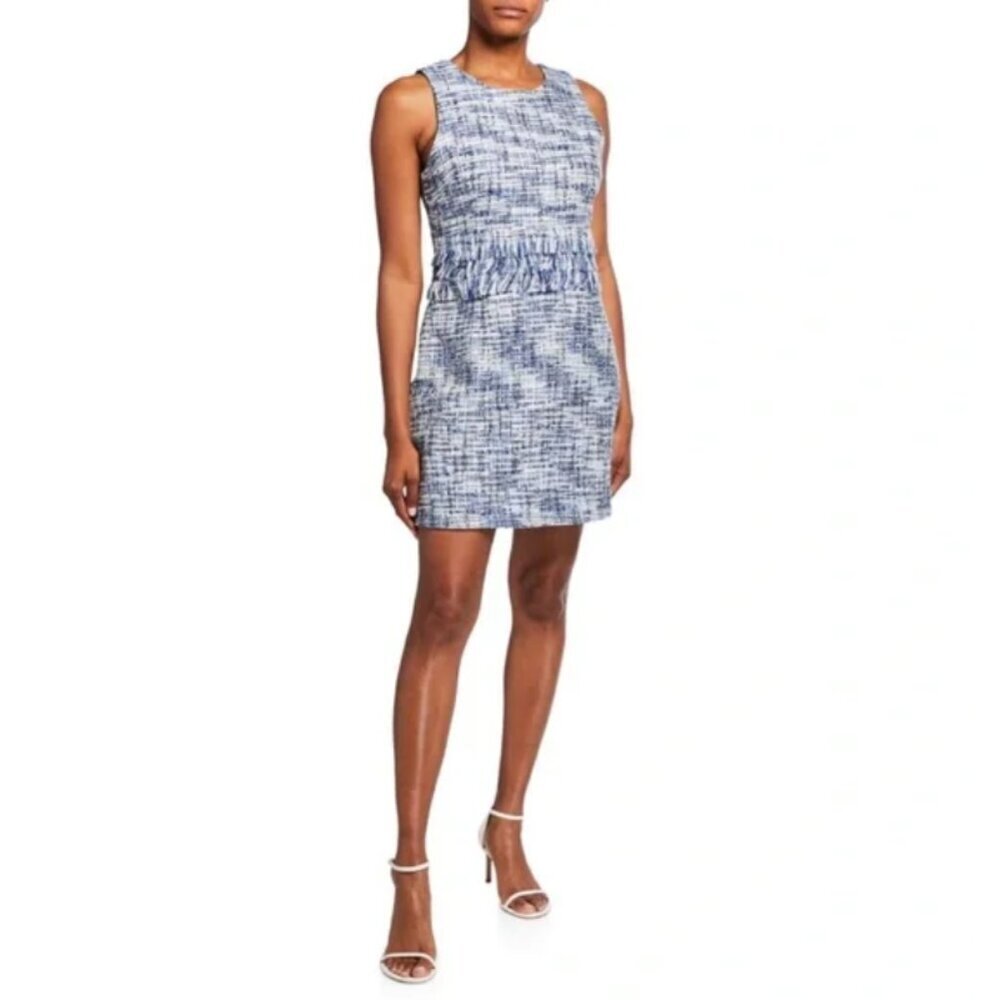 JB by Julie Brown NYC Lori Tweed Metallic Dress Fringe Detail Elegant - 6